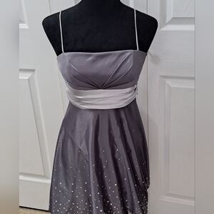 Vintage Gun Metal & Silver Formal Dress   Size 5/6